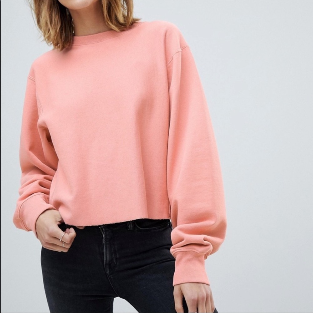 All Saints Navarre Cropped Sweatshirt.  Apricot.  Size Medium.